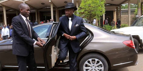Former Vice-President Moody Awori arrives for mass at the Holy Family Basilica, Nairobi in 2018