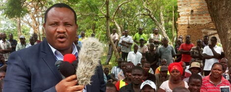 Bumula MP Moses Mabonga addresses a gathering in Busia County in 2018