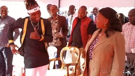 Artist Moya Davis surprises Machakos governor, Wavinya Ndeti, at her birthday on Tuesday, November 8, 2022