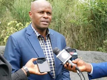 File photo of Kangundo MP Fabian Muli addressing the press