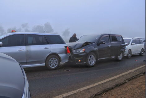 Multiple car accident on a Rift Valley Highway on Sunday, September 18, 2022.