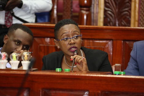 Murang'a Woman Rep Sabina Chege during a health committee sitting on Wednesday, March 11