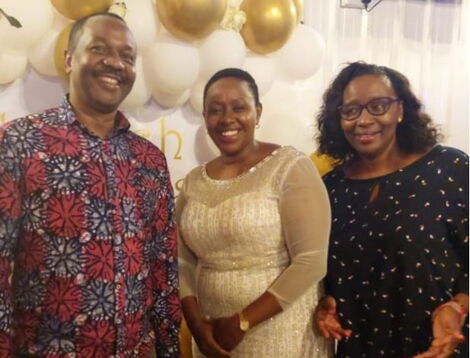 Murang'a Woman Representative Sabina Chege (center), former Nairobi County Speaker Beatrice Elachi and a guest at Rachel Shebesh birthday party.