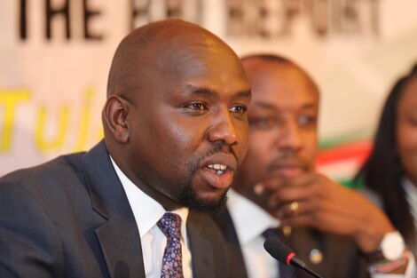 A photo of Elgeyo Marakwet Senator Kipchumba Murkomen during a meeting of the BBI committee at Laico Regency on Tuesday, March 10, 2020.