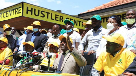 UDA Chairperson Johnstone Muthama addresses the media on January 8, 2021.