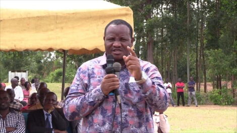 Bumula MP Moses Mabonga addresses a gathering in Busia County in 2018