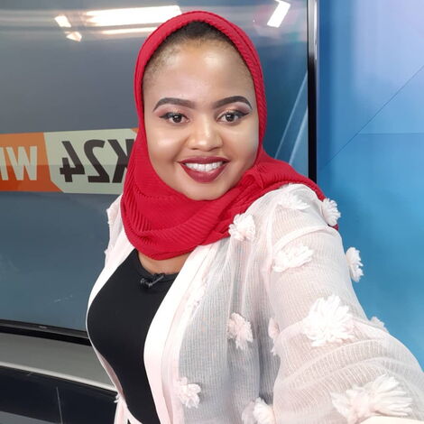 Former K24 TV News Anchor Mwanaisha Chidzuga at the station's studios along Kijabe Street, Nairobi.