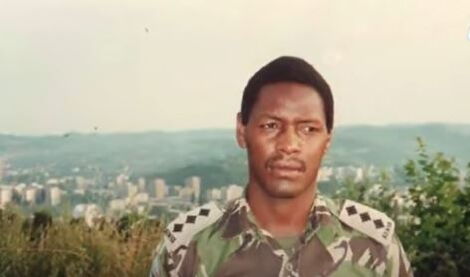 Former paratrooper John Mwanzia poses for a photo during a past military operation.