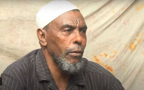 Mzee Omar during an interview with K24 at his home in Lamu on January 16, 2021.