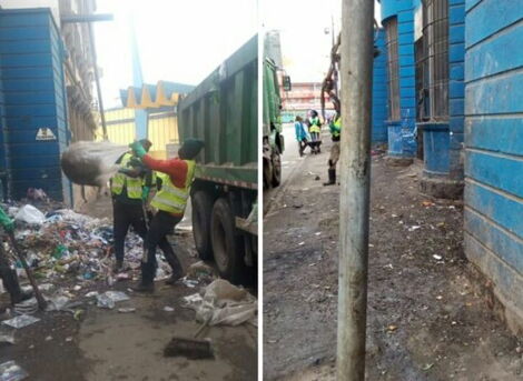 Garbage collection along Uyoma lane in Nairobi on October 25, 2020.