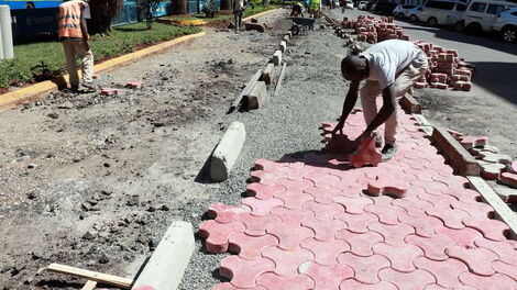 Non-motorised transport work is ongoing on Kenyatta Avenue and Wabera Street in the city centre.
