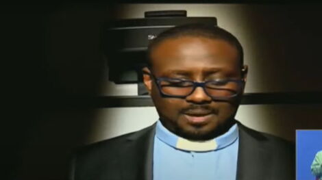 NTV anchor Dann Mwangi dressed as a pastor for a report on Wednesday, October 7, 2020.