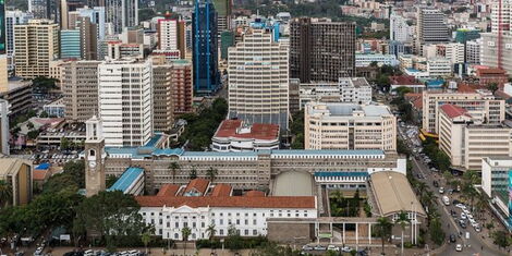 An aerial view of a section of Nairobi County.