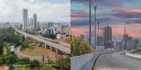 Photo Collage of the Nairobi Expressway running from Mlolongo to Westlands