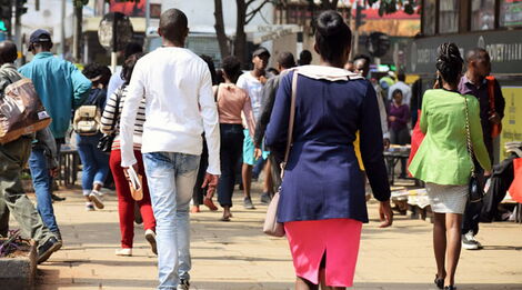 File photo of people walking in Nairobi CBD