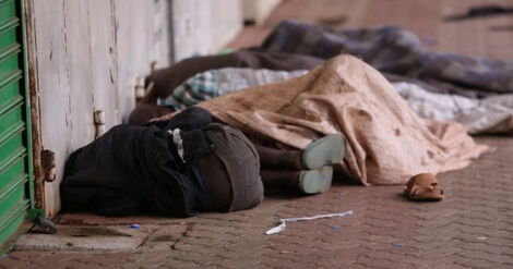 image of homeless people sleeping in Nairobi streets dated July 6 2020