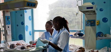 A newborn maternity ward at Nairobi Hospital