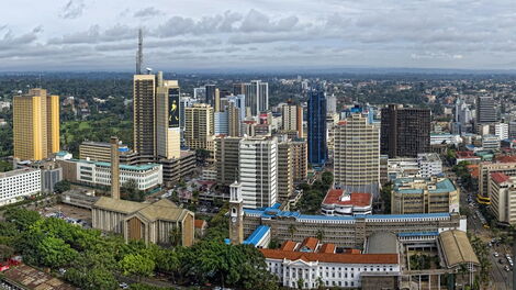 Aerial view of Nairobi CBD