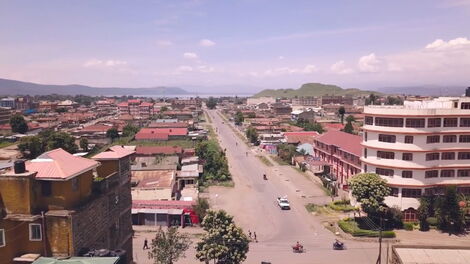 Aerial image of a section of Nakuru town