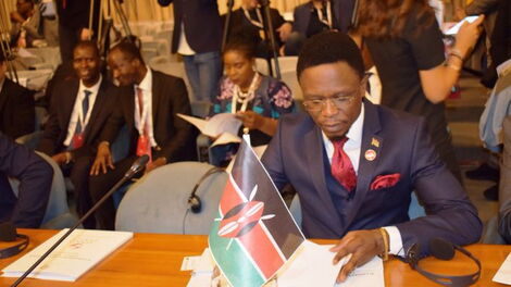 Foreign Affairs Chief Administrative Secretary (CAS) Ababu Namwamba following proceedings during the 2nd Italy- Africa Ministerial Conference in Rome, Italy on October 25, 2018.