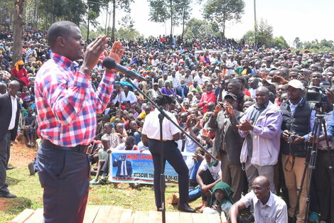 Kiharu MP Ndindi Nyoro speaking in Nyamira County of October 15, 2020