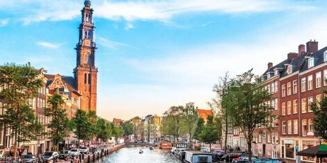 A photo of a section of the Netherland's capital city Amsterdam.