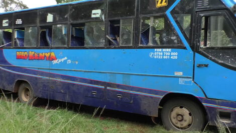 Neo Kenya bus was involved in an accident while ferrying students from Gititu mixed secondary in Murang’a on Tuesday, December 14, 2021.