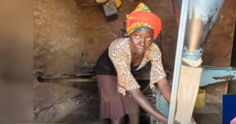 Milly Nafula Barasa In a Posho Mill Where She Used to Work