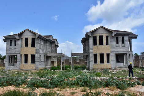 An image of an unfinished building at the Ronald Ngala Utalii College in Kilifi County.