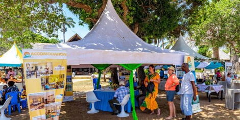Guests registering for the Diani Regatta Ngalawa in Kwale County.