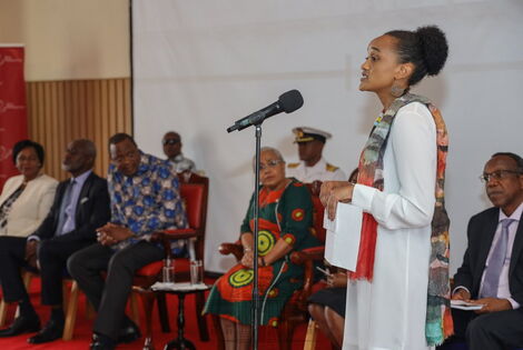 Ngina Kenyatta speaks during the African Philanthropy Forum at Strathmore Business School, Nairobi, on November 15, 2019