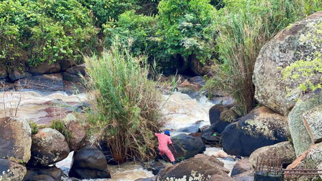 Nicholas Okero, a diver who has been helping police to retrieve bodies from River Yala on January 17, 2022.
