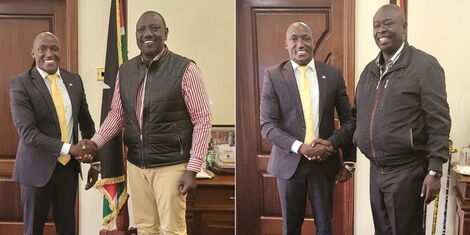 Independent Gatundu North Member of Parliament- Elect Njoroge Kururia meeting with Deputy President William Ruto and MP Rigathi Gachagua on August 16, 2022.