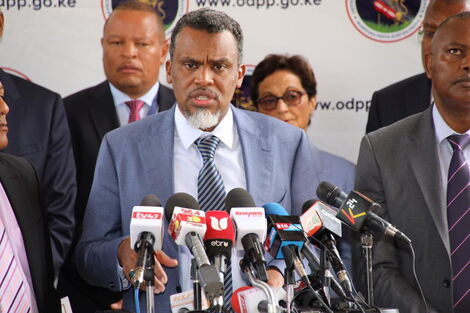 Director of Public Prosecutions (DPP) Noordin Haji addresses a press conference at his office in Upperhill, Nairobi on Thursday, March 5, 2020. 