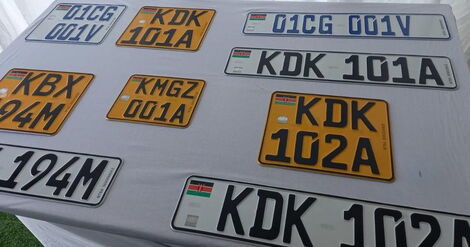 File photo of new generation number plates displayed 