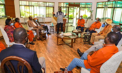 ODM leader Raila Odinga meets Mt Kenya elders at his Karen home in Nairobi