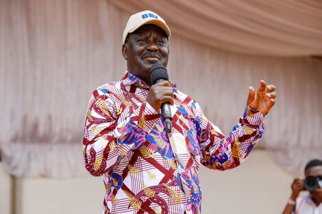 ODM party leader Raila Odinga at a rally speaking on the BBI at Malindi on March 3, 2021