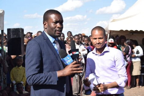 Nairobi Senator Edwin Sifuna (left) with Embakasi East MP Paul Ongili aka Babu Owino at a past function.