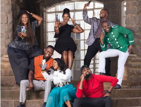 A variety of Kenya celebrities with the new Oppo Reno series phones