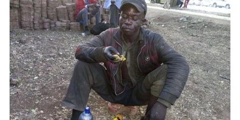Boniface Ochieng, father of two living on the streets of Nairobi