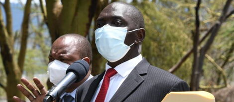 Govenrment Spokesperson Cyrus Oguna speaking in Nakuru on November 5, 2020.