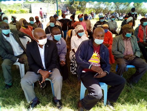 Residents of Ol Rongai, Kabazi and Subukia during a meeting with Geothermal Development Company (GDC) and NEMA on Friday 11, 2020.