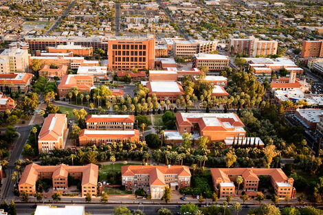 Aerial view of University of Arizona