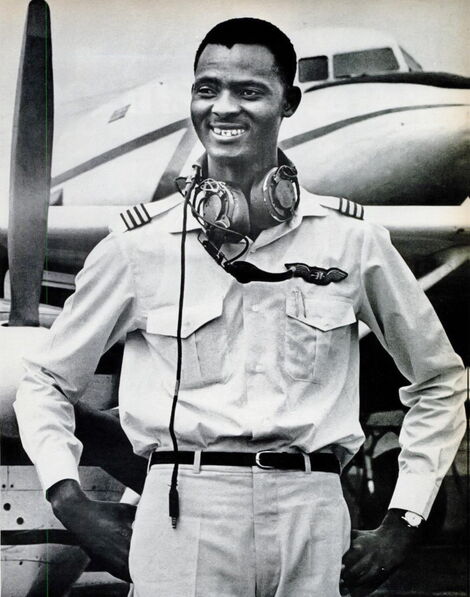 Undated Photo of Shadrack Ole Sainepu First Commercial Pilot in East Africa and KBC Journalist