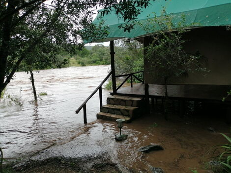 One of the luxury tents at Fairmont Mara Safari Club that was hit by floods on April 2020.
