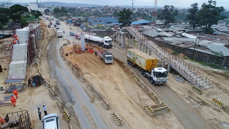 Ongoing construction along the Mombasa, Mariakani road.