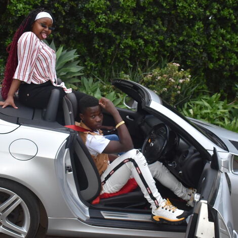 Gift Osinya in a convertible Mercedes Benz gifted by Mike Mbuvi Sonko