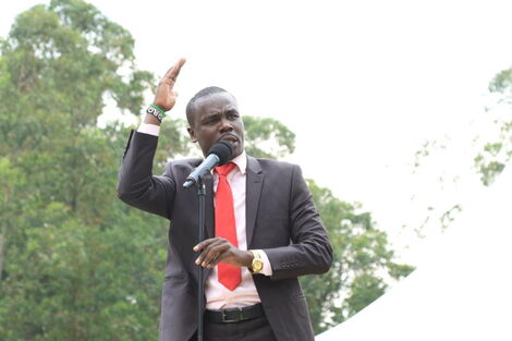 South Mugirango MP Sylvanus Osoro speaking at a past event.