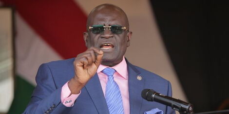 Outgoing Education CS George Magoha addressing at the Chuka University graduation ceremony on Friday, October 14, 2022..jpg