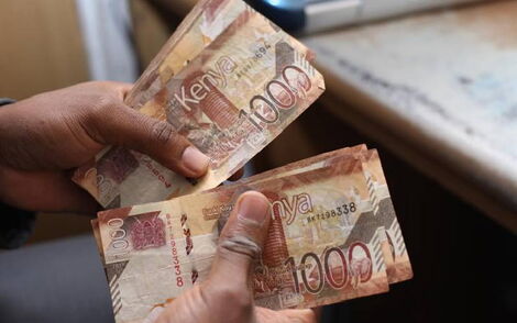Display of Kenyan Ksh1000 notes